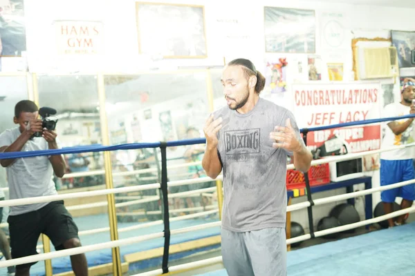 Boxer Keith One Time Thurman Durante Evento Stampa Presso Sua — Foto Stock
