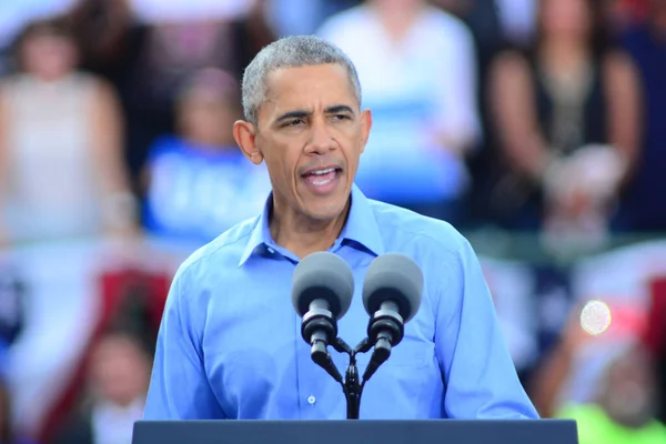 Presidente Barack Obama Fala Comício Campanha Estádio Osceola Heritage Park — Fotografia de Stock