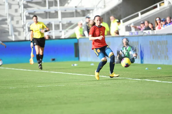 Spain Japan Match 2020 Shebelieves Cup Exploria Stadium Orlando Florida — стокове фото