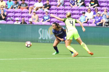 Orlando Pride 21 Temmuz 2018 'de Orlando Florida' daki Exploria Stadyumu 'nda Seattle Reign FC' ye ev sahipliği yapmaktadır. Fotoğraf: Marty Jean-Louis