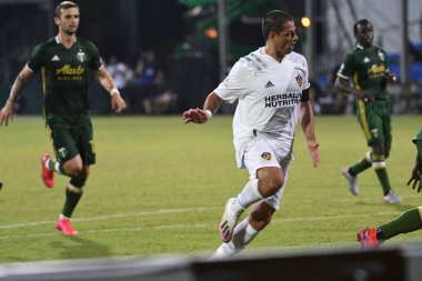 Los Angeles Galaksisi, 14 Temmuz 2020 'de Orlando Florida ABD' deki ESPN Vahşi Spor Dünyası 'nda düzenlenen MLS Sırt Turnuvası sırasında Portland Timbers ile karşı karşıya geldi.