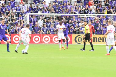 Orlando City, 31 Mart 2018 tarihinde Orlando Florida 'daki Exploria Stadyumu' nda New York Red Bulls 'a ev sahipliği yapmaktadır. Fotoğraf: Marty Jean-Louis