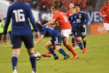 Japonya, İngiltere 'ye karşı Raymond James Stadyumu' nda 5 Mart 2019 'da Tampa Florida' da.  