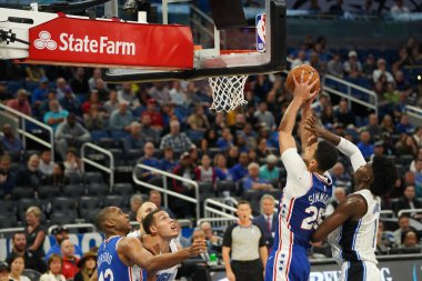 Orlando Magic, Philadelphia 76ers 'ı 13 Kasım 2019 Çarşamba günü Amway Center' da ağırlamaktadır. Fotoğraf: Marty Jean-Louis