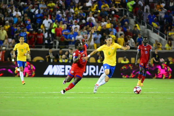 Brasil Enfrenta Haití Durante Copa América Centenario Orlando Florida Camping — Foto de Stock