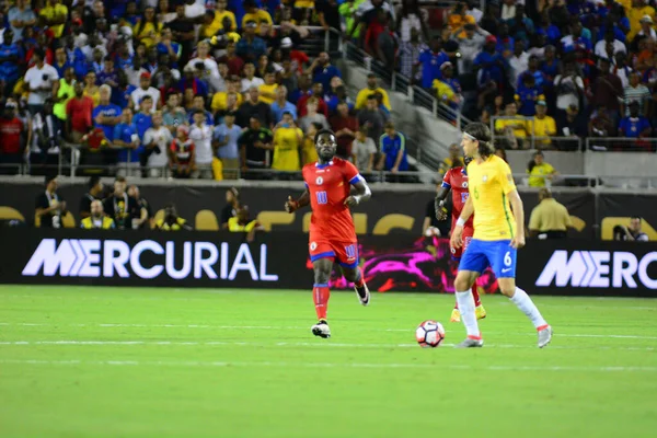 Brasil Enfrenta Haiti Durante Centenário Copa América Orlando Florida Camping — Fotografia de Stock