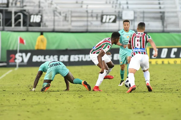 Fluminense Gegen Barcelona Während Des Florida Cup Spectrum Stadium Januar — Stockfoto