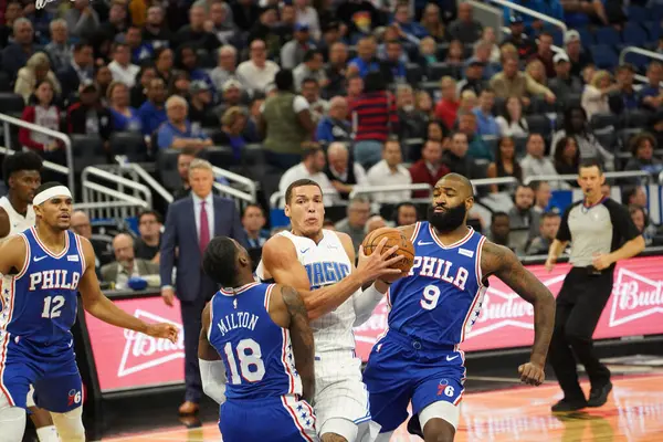 Orlando Magic Φιλοξενεί Τους Philadelphia 76Ers Στο Amway Center Την — Φωτογραφία Αρχείου