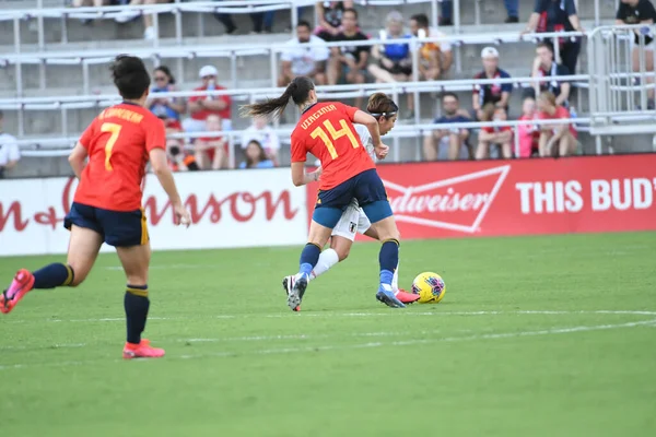 스페인 Japan Match 2020 Shebelieves Cup Exploria Stadium Orlando Florida — 스톡 사진