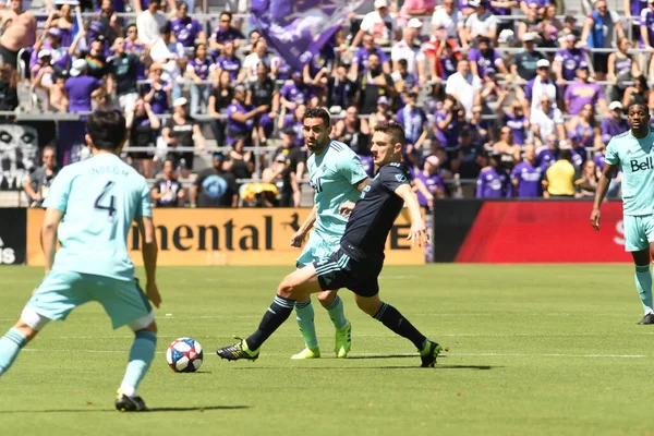 Orlando City Hosts Vancouver Whitecaps Orlando City Stadium Saturday Április — Stock Fotó