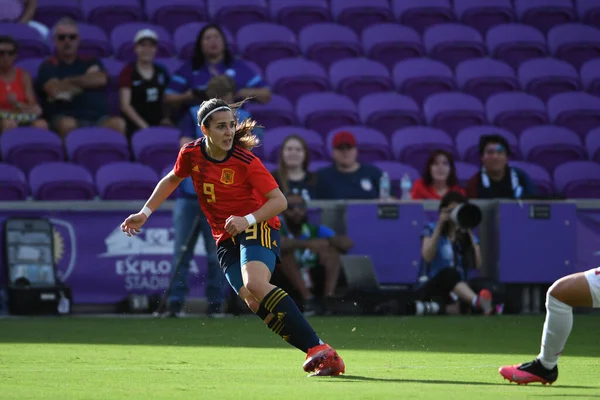 España Japón Durante Copa Shebelieves 2020 Estadio Exploria Orlando Florida — Foto de Stock