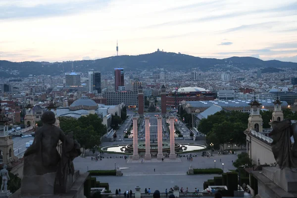 Vue Sur Les Lumières Ville Soir Paysage Urbain — Photo