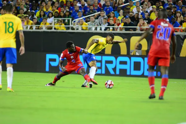 Brazília Szembesül Haitivel Copa America Centenario Alatt Orlando Floridában Camping — Stock Fotó