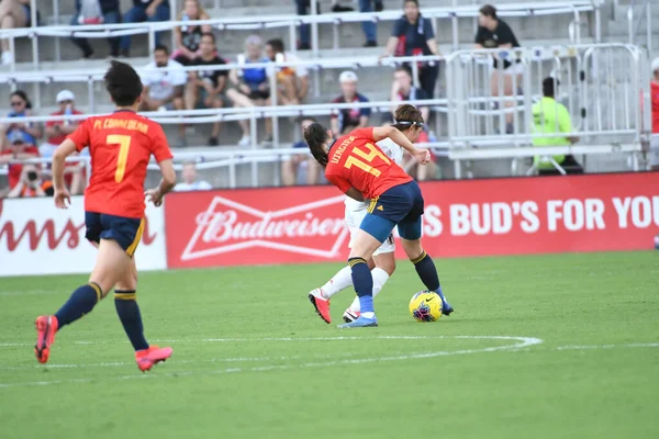 Spain Japan Match Durante Shebelieves Cup 2020 All Exploria Stadium — Foto Stock