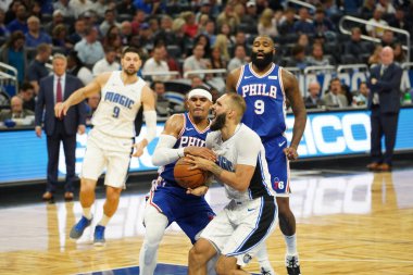 Orlando Magic, Philadelphia 76ers 'ı 13 Kasım 2019 Çarşamba günü Amway Center' da ağırlamaktadır. Fotoğraf: Marty Jean-Louis