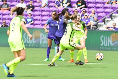 Orlando Pride 21 Temmuz 2018 'de Orlando Florida' daki Exploria Stadyumu 'nda Seattle Reign FC' ye ev sahipliği yapmaktadır. Fotoğraf: Marty Jean-Louis