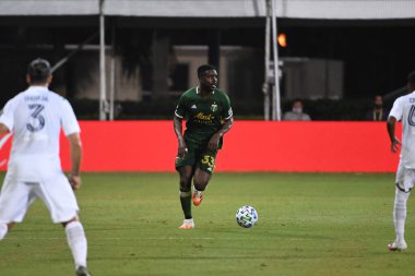 Los Angeles Galaksisi, 14 Temmuz 2020 'de Orlando Florida ABD' deki ESPN Vahşi Spor Dünyası 'nda düzenlenen MLS Sırt Turnuvası sırasında Portland Timbers ile karşı karşıya geldi.