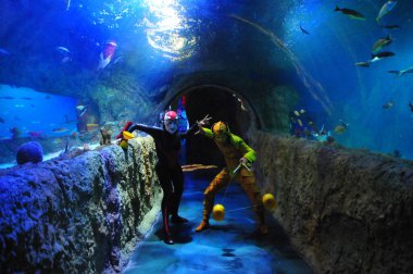 30 Ağustos 2016 'da Orlando Florida' daki güzel Orlando Eye 'daki Cirque du Soleil gösterisi.