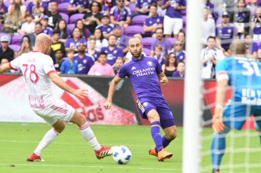 Orlando City, 31 Mart 2018 tarihinde Orlando Florida 'daki Exploria Stadyumu' nda New York Red Bulls 'a ev sahipliği yapmaktadır. Fotoğraf: Marty Jean-Louis