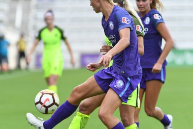 Orlando Pride 21 Temmuz 2018 'de Orlando Florida' daki Exploria Stadyumu 'nda Seattle Reign FC' ye ev sahipliği yapmaktadır. Fotoğraf: Marty Jean-Louis