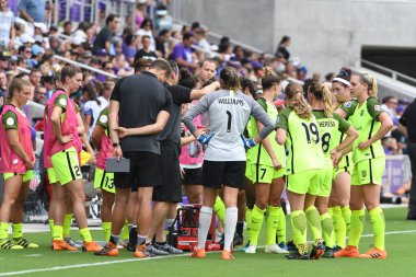 Orlando Pride 21 Temmuz 2018 'de Orlando Florida' daki Exploria Stadyumu 'nda Seattle Reign FC' ye ev sahipliği yapmaktadır. Fotoğraf: Marty Jean-Louis