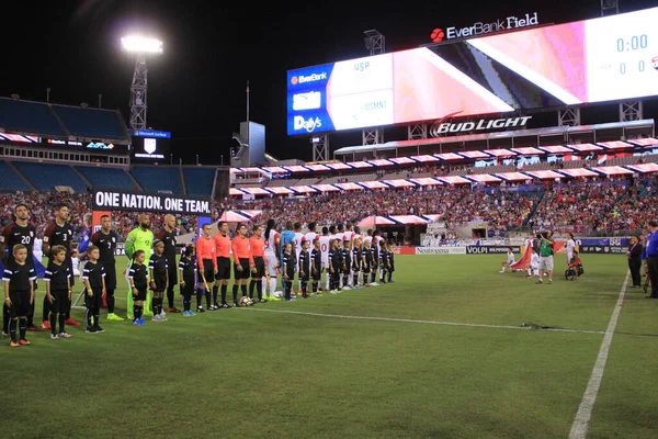 Fußballteam Gastgeber Trinidad Tobago Auf Dem Everbank Field Jacksonville Florida — Stockfoto