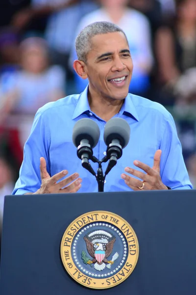 Président Barack Obama Prend Parole Lors Rassemblement Campagne Stade Osceola — Photo