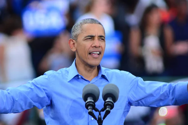 Presidente Barack Obama Habla Mitin Campaña Estadio Heritage Park Osceola — Foto de Stock