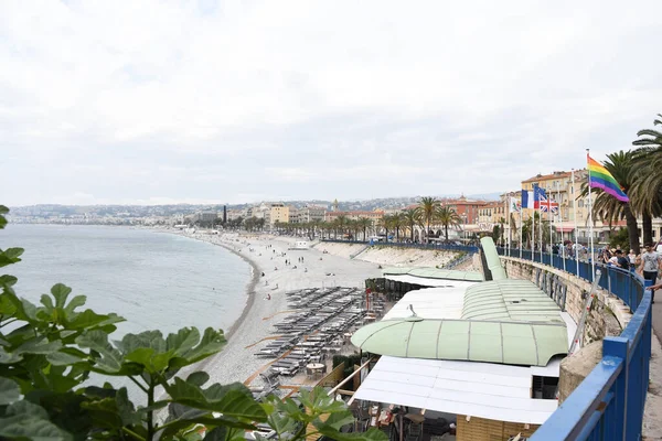 Vacker Antenn Utsikt Över Kusten Med Stad Stranden — Stockfoto