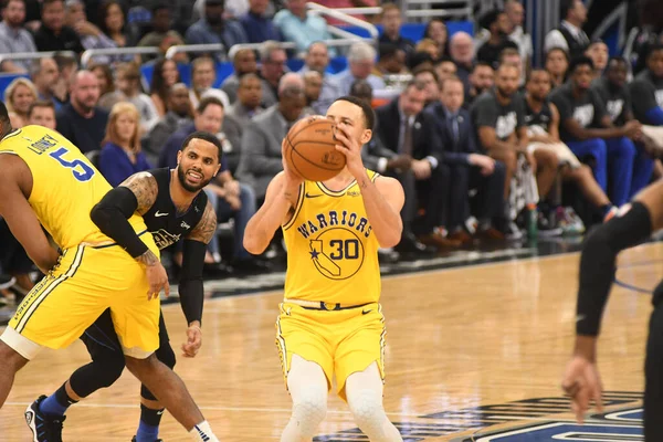 Die Orlando Magic Empfangen Donnerstag Februar 2019 Die Golden State — Stockfoto