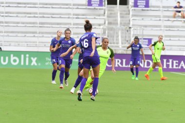 Orlando Pride 21 Temmuz 2018 'de Orlando Florida' daki Exploria Stadyumu 'nda Seattle Reign FC' ye ev sahipliği yapmaktadır. Fotoğraf: Marty Jean-Louis