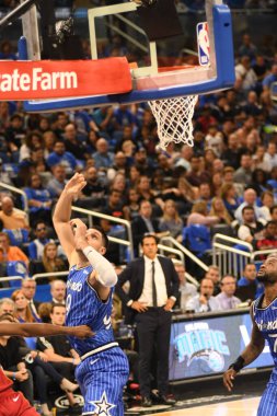 Orlando Magic 17 Ekim 2018 'de Orlando Florida' daki Amway Center 'da Miami Heat' i sunar..  