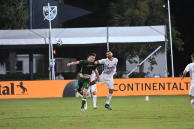 Los Angeles Galaksisi, 14 Temmuz 2020 'de Orlando Florida ABD' deki ESPN Vahşi Spor Dünyası 'nda düzenlenen MLS Sırt Turnuvası sırasında Portland Timbers ile karşı karşıya geldi..