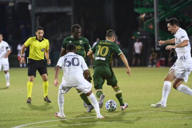 Los Angeles Galaksisi, 14 Temmuz 2020 'de Orlando Florida ABD' deki ESPN Vahşi Spor Dünyası 'nda düzenlenen MLS Sırt Turnuvası sırasında Portland Timbers ile karşı karşıya geldi.