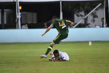 Los Angeles Galaksisi, 14 Temmuz 2020 'de Orlando Florida ABD' deki ESPN Vahşi Spor Dünyası 'nda düzenlenen MLS Sırt Turnuvası sırasında Portland Timbers ile karşı karşıya geldi.