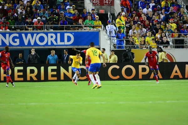 Brasil Enfrenta Haiti Durante Centenário Copa América Orlando Florida Camping — Fotografia de Stock