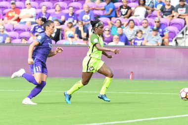Orlando Pride 21 Temmuz 2018 'de Orlando Florida' daki Exploria Stadyumu 'nda Seattle Reign FC' ye ev sahipliği yapmaktadır. Fotoğraf: Marty Jean-Louis