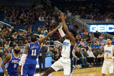 Orlando Magic, Philadelphia 76ers 'ı 13 Kasım 2019 Çarşamba günü Amway Center' da ağırlamaktadır. Fotoğraf: Marty Jean-Louis