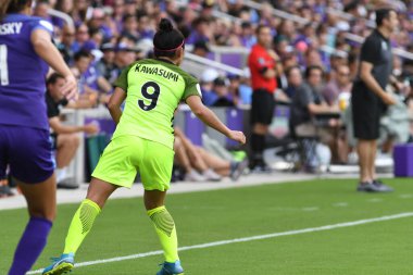Orlando Pride 21 Temmuz 2018 'de Orlando Florida' daki Exploria Stadyumu 'nda Seattle Reign FC' ye ev sahipliği yapmaktadır. Fotoğraf: Marty Jean-Louis