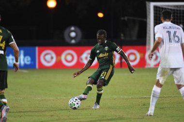 Los Angeles Galaksisi, 14 Temmuz 2020 'de Orlando Florida ABD' deki ESPN Vahşi Spor Dünyası 'nda düzenlenen MLS Sırt Turnuvası sırasında Portland Timbers ile karşı karşıya geldi.