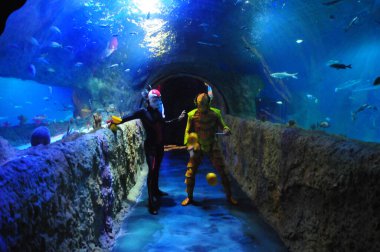 30 Ağustos 2016 'da Orlando Florida' daki güzel Orlando Eye 'daki Cirque du Soleil gösterisi.