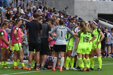 Orlando Pride 21 Temmuz 2018 'de Orlando Florida' daki Exploria Stadyumu 'nda Seattle Reign FC' ye ev sahipliği yapmaktadır. Fotoğraf: Marty Jean-Louis