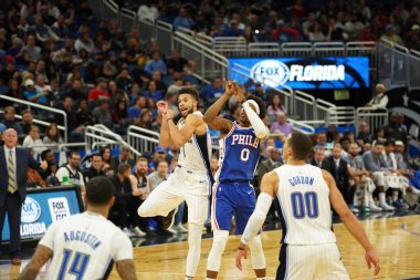 Orlando Magic, Philadelphia 76ers 'ı 13 Kasım 2019 Çarşamba günü Amway Center' da ağırlamaktadır. Fotoğraf: Marty Jean-Louis
