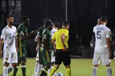Los Angeles Galaksisi, 14 Temmuz 2020 'de Orlando Florida ABD' deki ESPN Vahşi Spor Dünyası 'nda düzenlenen MLS Sırt Turnuvası sırasında Portland Timbers ile karşı karşıya geldi..
