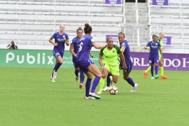 Orlando Pride 21 Temmuz 2018 'de Orlando Florida' daki Exploria Stadyumu 'nda Seattle Reign FC' ye ev sahipliği yapmaktadır. Fotoğraf: Marty Jean-Louis