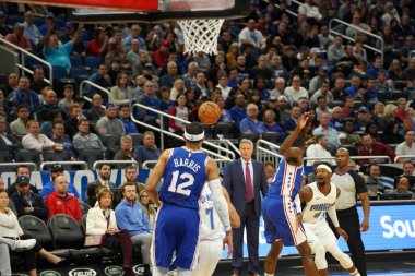 Orlando Magic, Philadelphia 76ers 'ı 13 Kasım 2019 Çarşamba günü Amway Center' da ağırlamaktadır. Fotoğraf: Marty Jean-Louis
