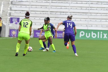 Orlando Pride 21 Temmuz 2018 'de Orlando Florida' daki Exploria Stadyumu 'nda Seattle Reign FC' ye ev sahipliği yapmaktadır. Fotoğraf: Marty Jean-Louis
