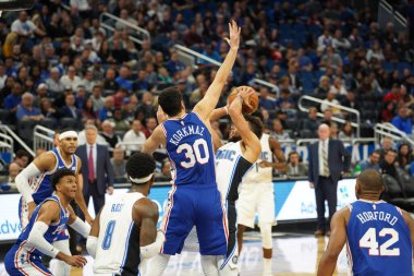 Orlando Magic, Philadelphia 76ers 'ı 13 Kasım 2019 Çarşamba günü Amway Center' da ağırlamaktadır. Fotoğraf: Marty Jean-Louis