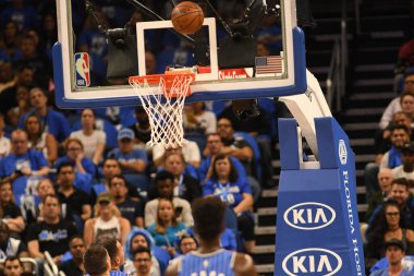 Orlando Magic 17 Ekim 2018 'de Orlando Florida' daki Amway Center 'da Miami Heat' i sunar..  
