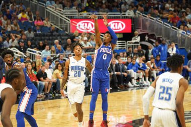 Orlando Magic 13 Ekim 2019 'da Florida, Orlando' daki Amway Center 'da Philadelphia 76ers' a ev sahipliği yaptı..